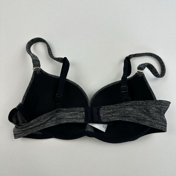 Parisian Intimates Heathered Gray Black Convertible Push Up Bra Size 34A Padded - Picture 4 of 6
